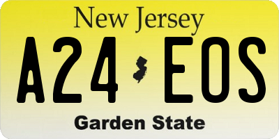NJ license plate A24EOS