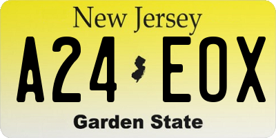 NJ license plate A24EOX