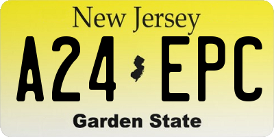 NJ license plate A24EPC