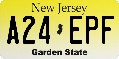 NJ license plate A24EPF