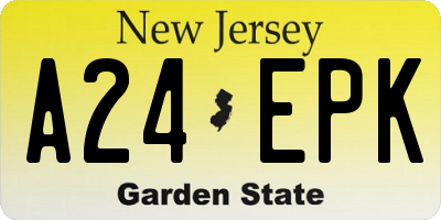 NJ license plate A24EPK