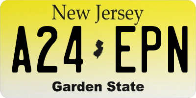 NJ license plate A24EPN