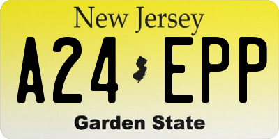 NJ license plate A24EPP