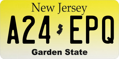 NJ license plate A24EPQ
