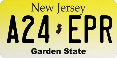 NJ license plate A24EPR