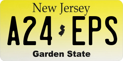 NJ license plate A24EPS