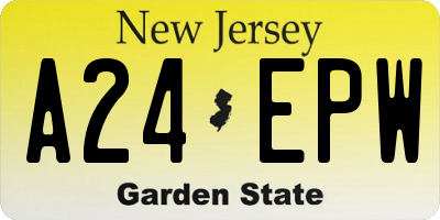 NJ license plate A24EPW