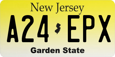 NJ license plate A24EPX