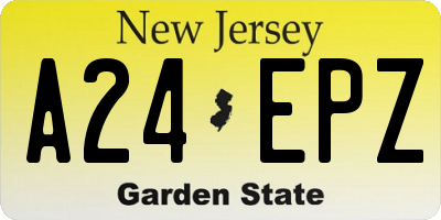 NJ license plate A24EPZ