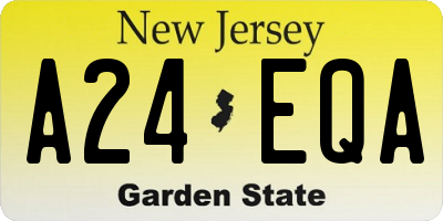 NJ license plate A24EQA
