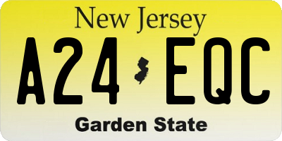 NJ license plate A24EQC