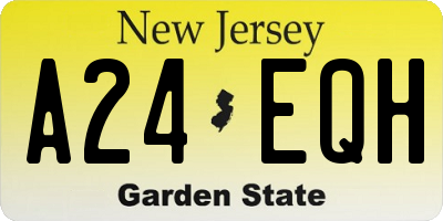 NJ license plate A24EQH