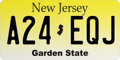 NJ license plate A24EQJ
