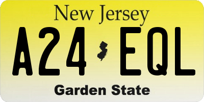 NJ license plate A24EQL