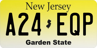 NJ license plate A24EQP