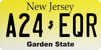 NJ license plate A24EQR