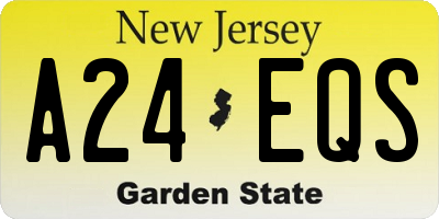 NJ license plate A24EQS