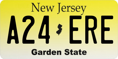 NJ license plate A24ERE