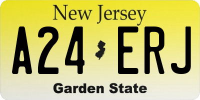 NJ license plate A24ERJ