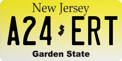 NJ license plate A24ERT
