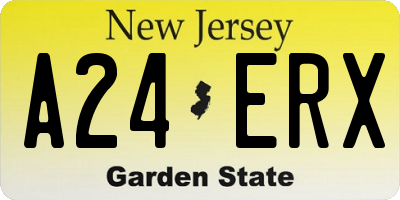 NJ license plate A24ERX