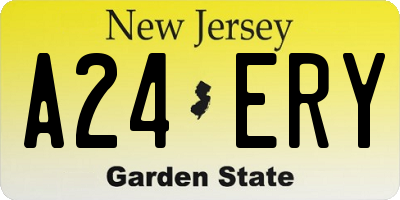 NJ license plate A24ERY