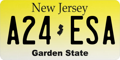 NJ license plate A24ESA