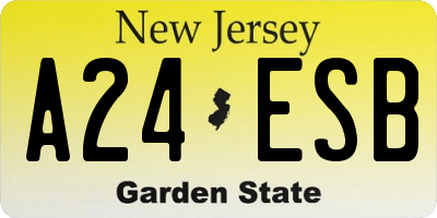 NJ license plate A24ESB