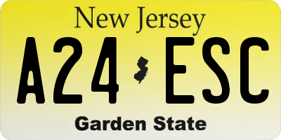NJ license plate A24ESC