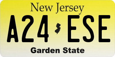 NJ license plate A24ESE