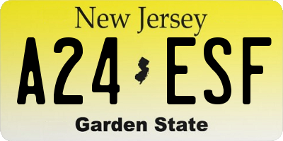 NJ license plate A24ESF
