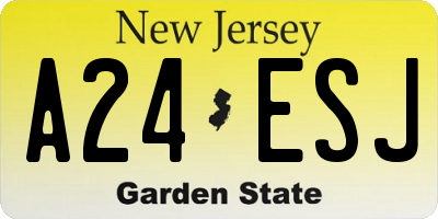 NJ license plate A24ESJ