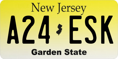 NJ license plate A24ESK
