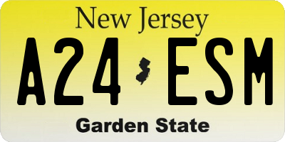 NJ license plate A24ESM