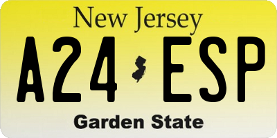 NJ license plate A24ESP