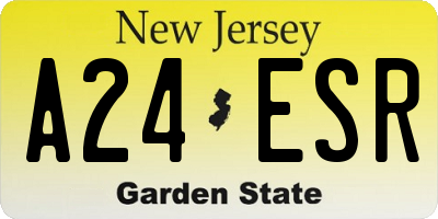 NJ license plate A24ESR