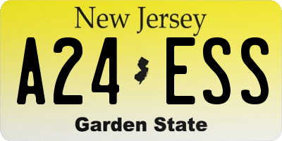 NJ license plate A24ESS