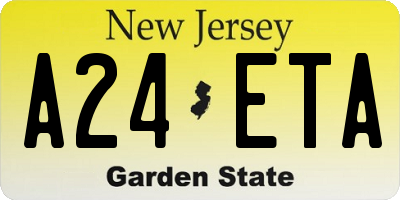 NJ license plate A24ETA