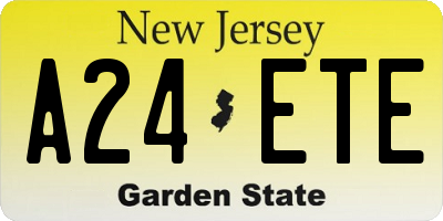 NJ license plate A24ETE