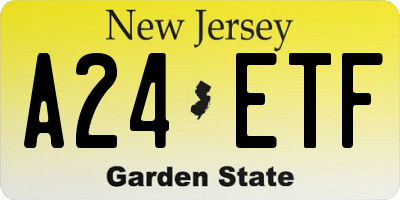 NJ license plate A24ETF