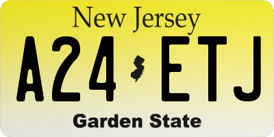 NJ license plate A24ETJ