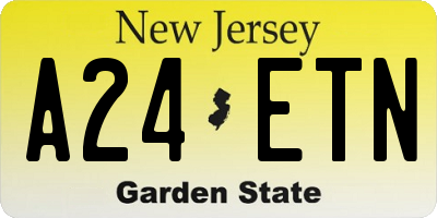 NJ license plate A24ETN