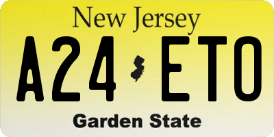 NJ license plate A24ETO