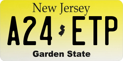 NJ license plate A24ETP