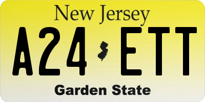 NJ license plate A24ETT