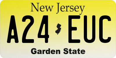 NJ license plate A24EUC