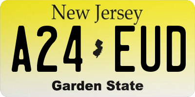 NJ license plate A24EUD
