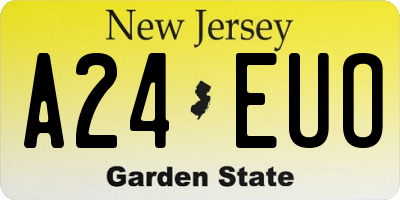 NJ license plate A24EUO