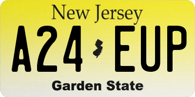NJ license plate A24EUP