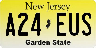 NJ license plate A24EUS